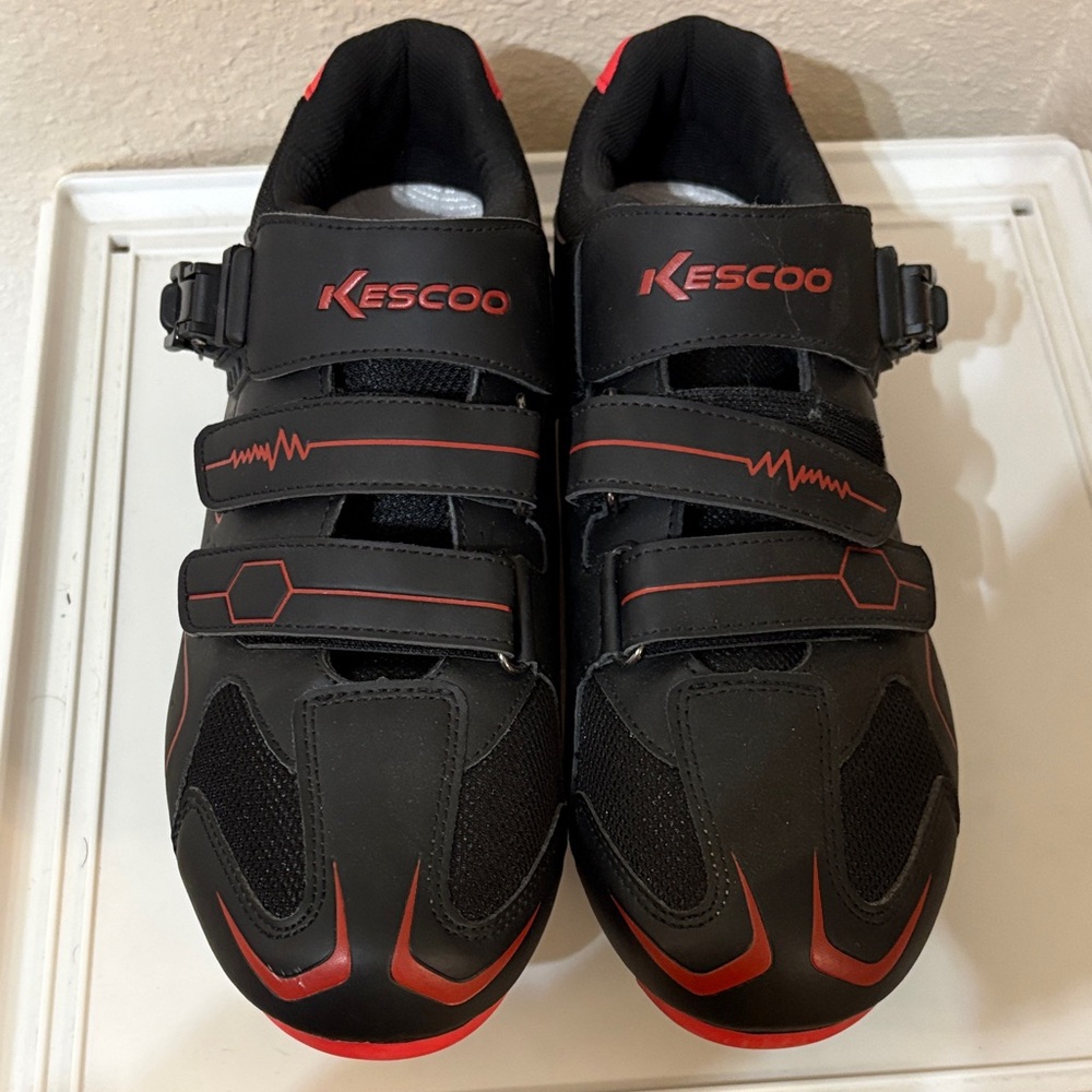 Kescoo Black and Red Cycling Shoes